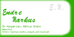 endre markus business card