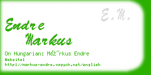 endre markus business card